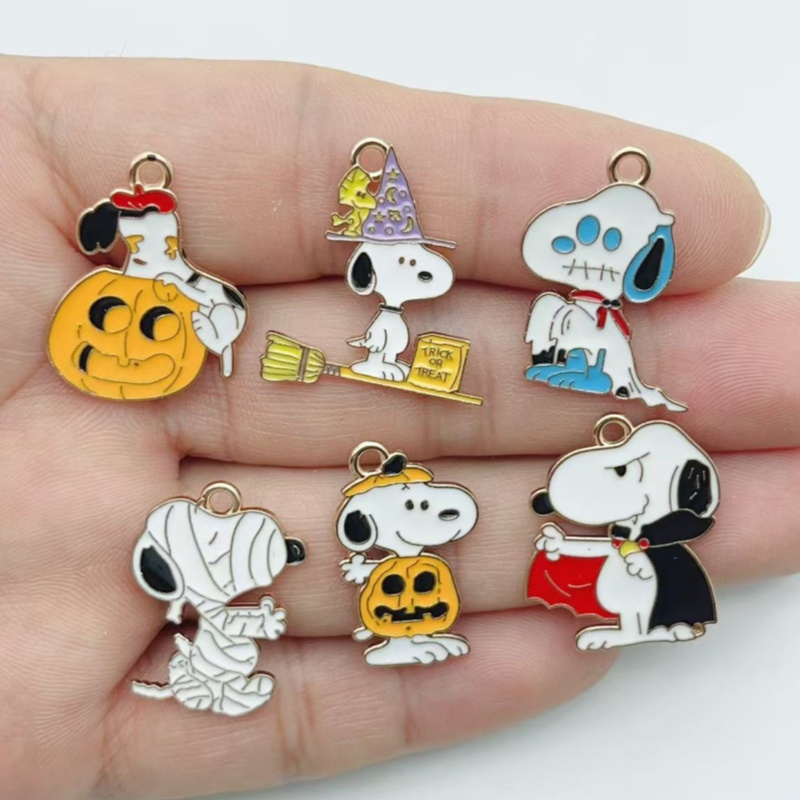 Wedding Yes - 10Pcs Cute Halloween Cartoon Puppy Alloy