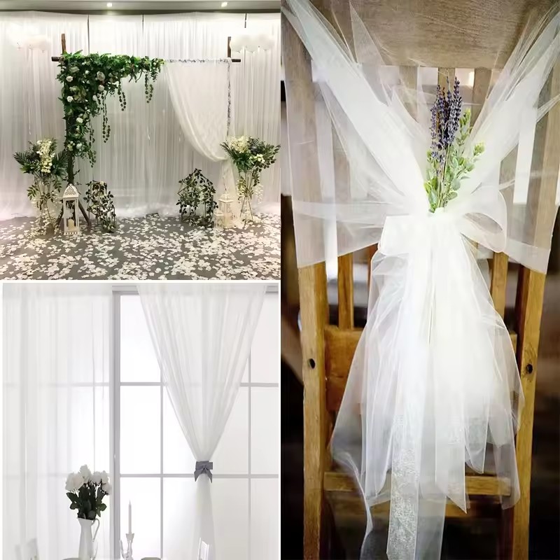 Chair Sash Organza - 10m Wedding Decoration Tulle Roll Crystal