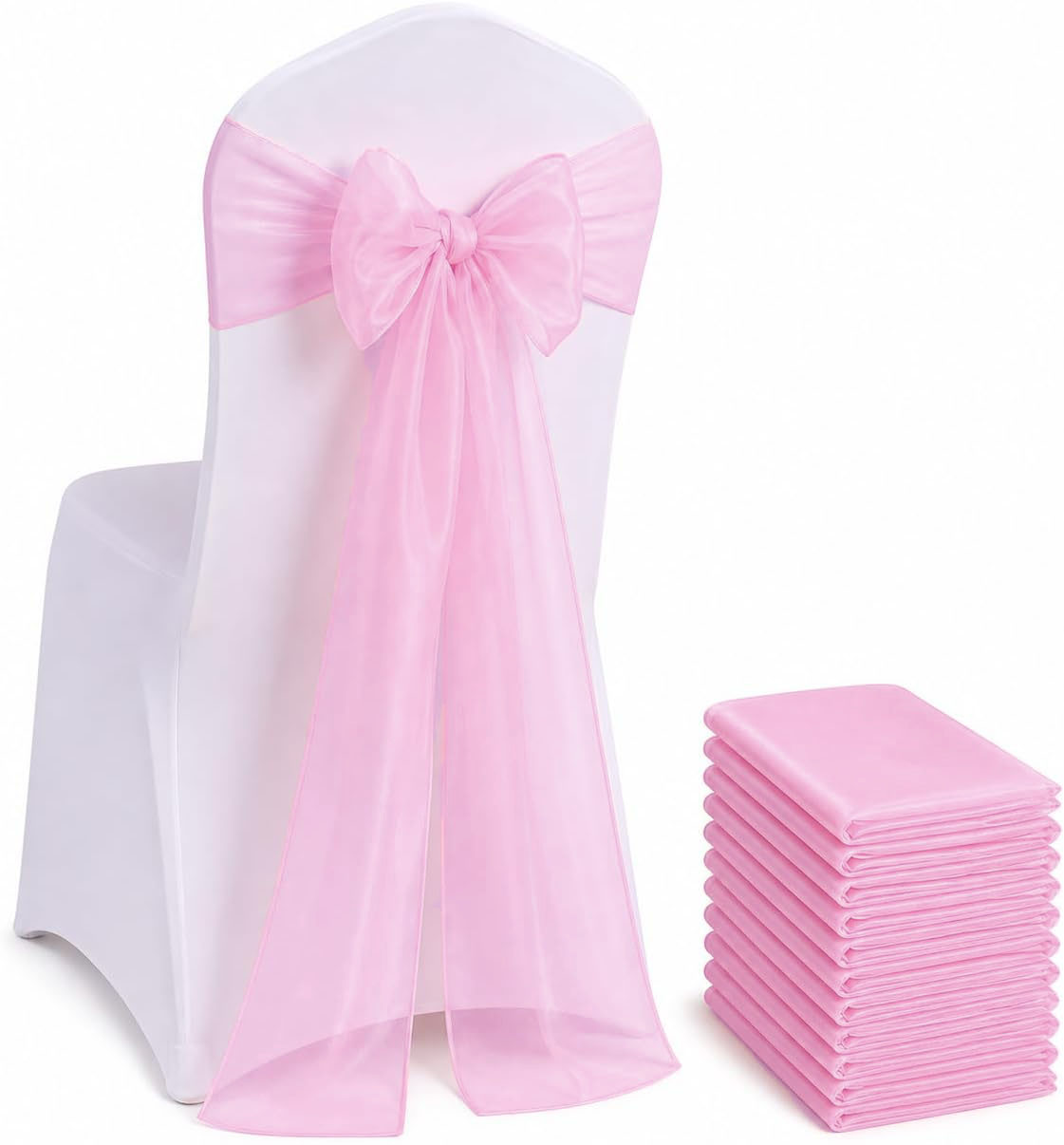 Chair Sash Organza - Organza Chair Sashes Bows 100/50/10Pcs Universal