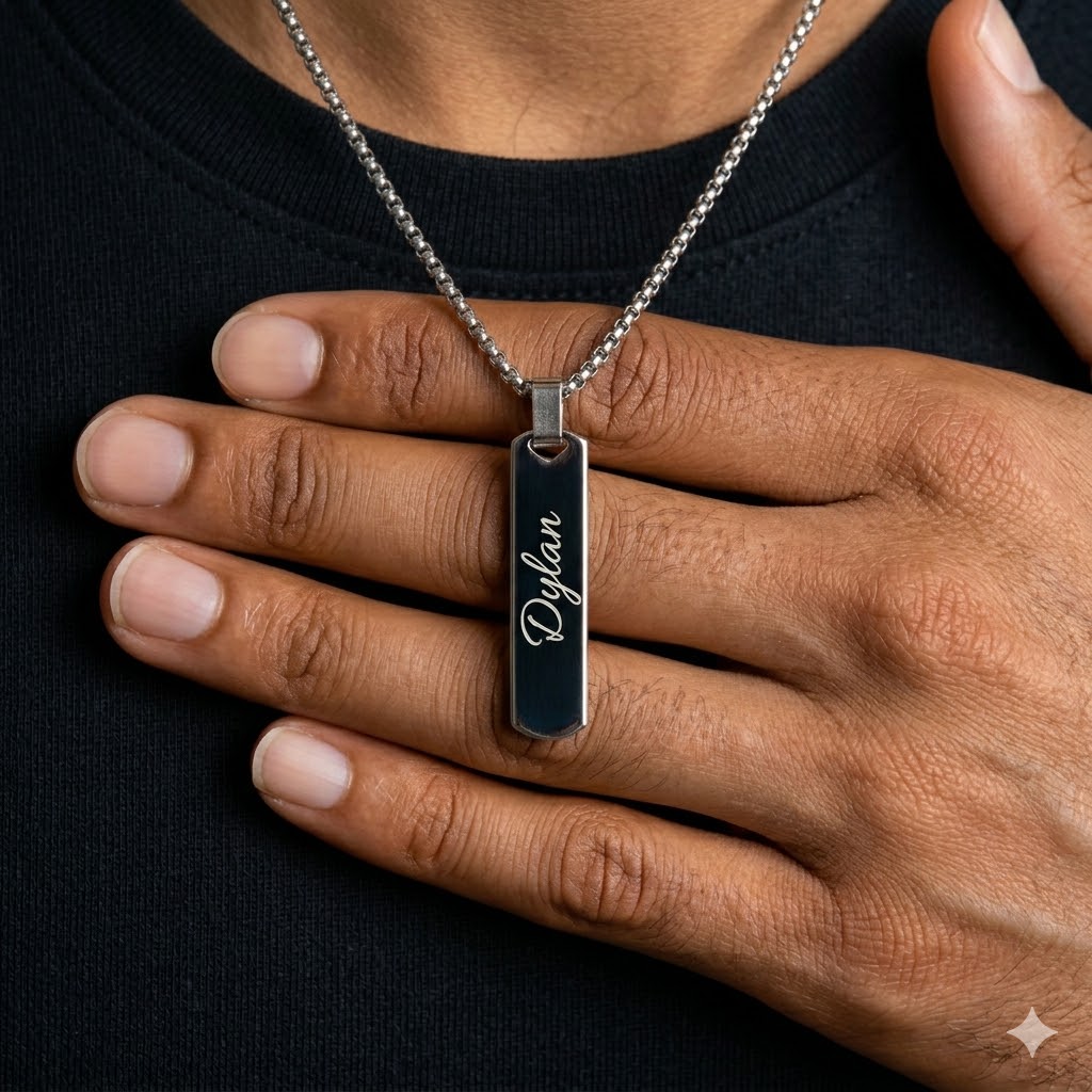 Wedding Job - Free Engraving Necklaces for Men Bold