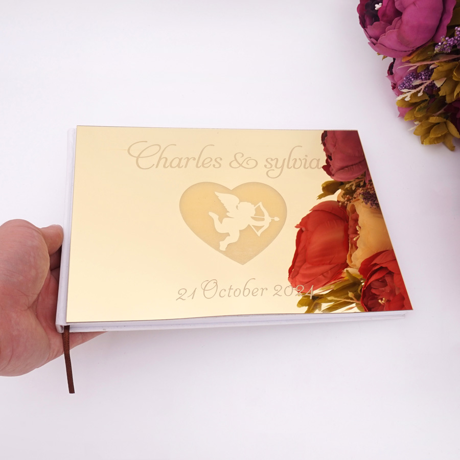 Personalized Guest Book - Custom Wedding Guest Book Acrylic Mirror