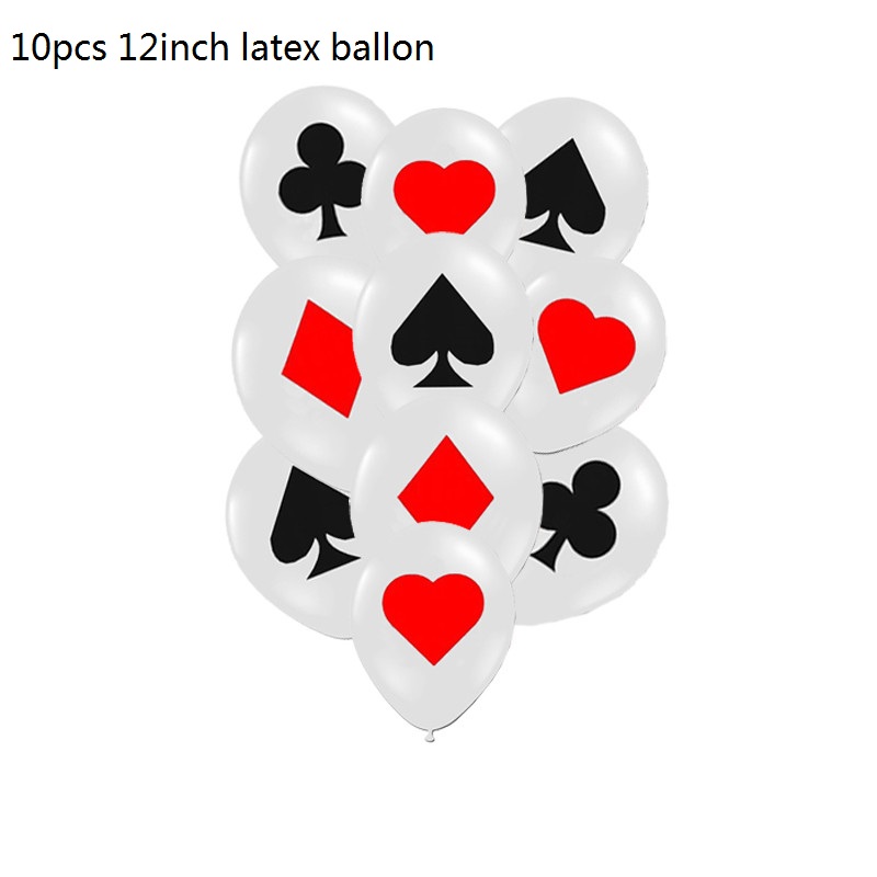 Wedding Qq - 10pcs/lot 12inch Spades/Hearts/Clubs/Diamonds Latex Balloon Casino
