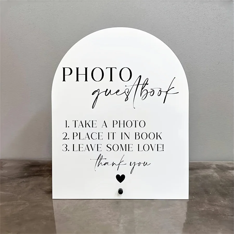 Personalized Guest Book - Elegant Acrylic Wedding Photo Guest Book