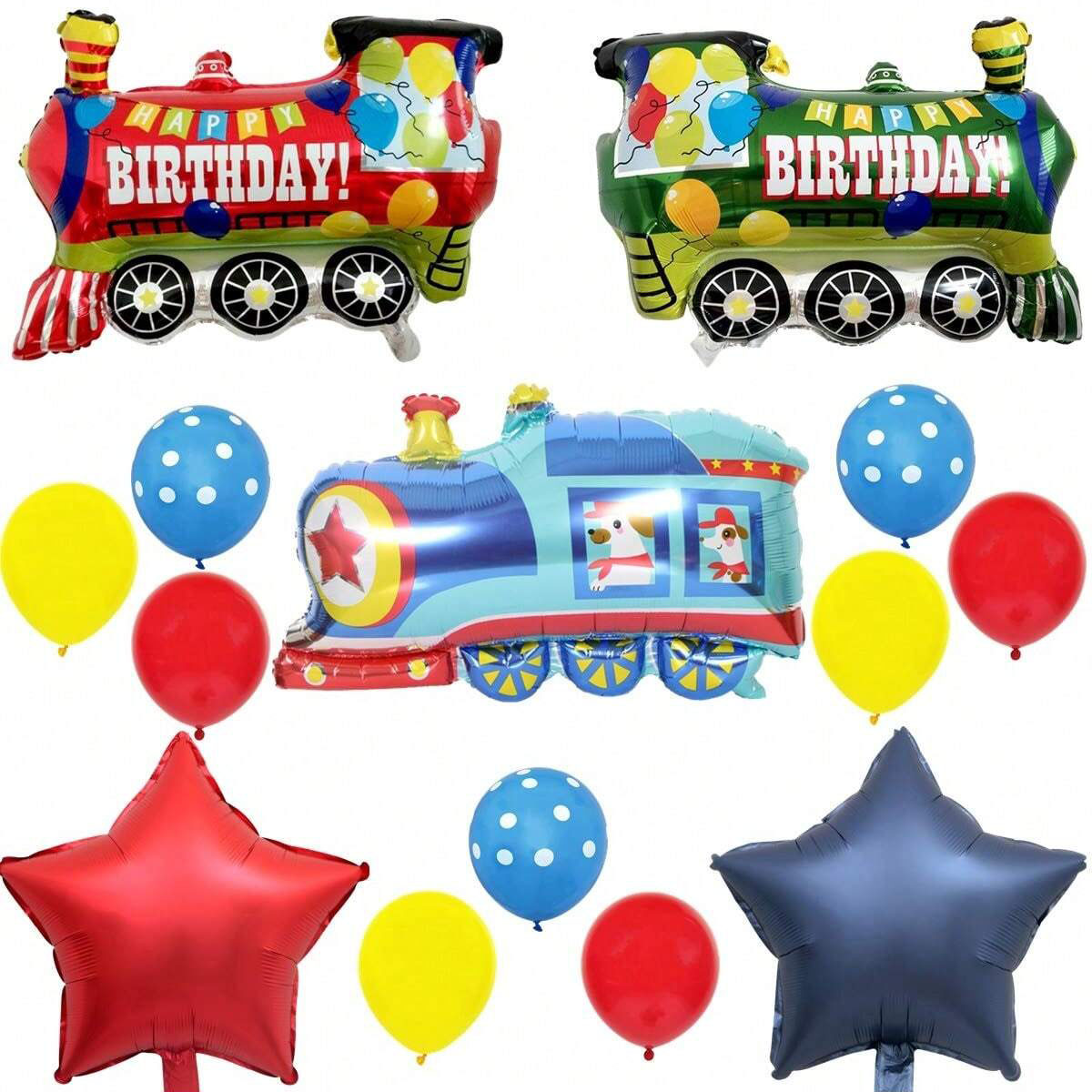 Wedding Day Supply Kit - 14pcs Train Balloon Kit for Birthday