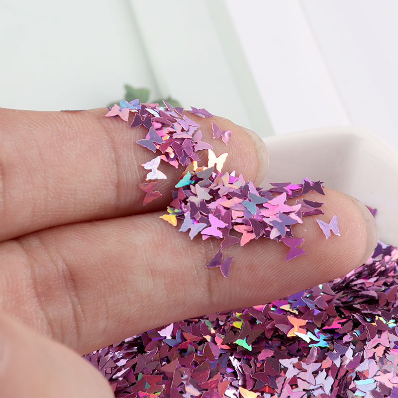 Wedding Eo - Ultrathin 3mm Butterfly Sequins Laser Glitter