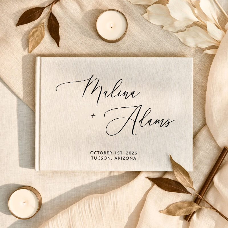 Personalized Guest Book - Personalized Guest Book Photo Album, Engagement