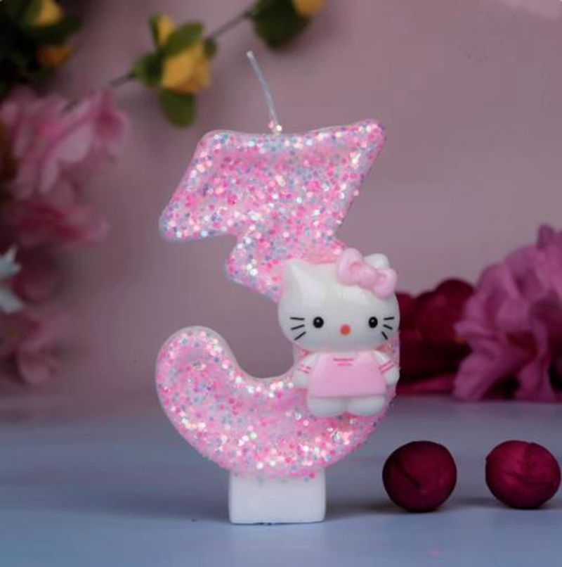 Unity Candle Set - Cute Hello Kitty Cat Digital Number