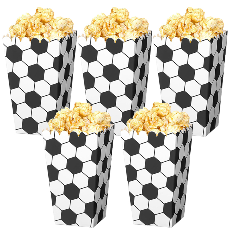 Wedding Supply.Box - 6/18Pcs Football Popcorn Boxes Soccer Party