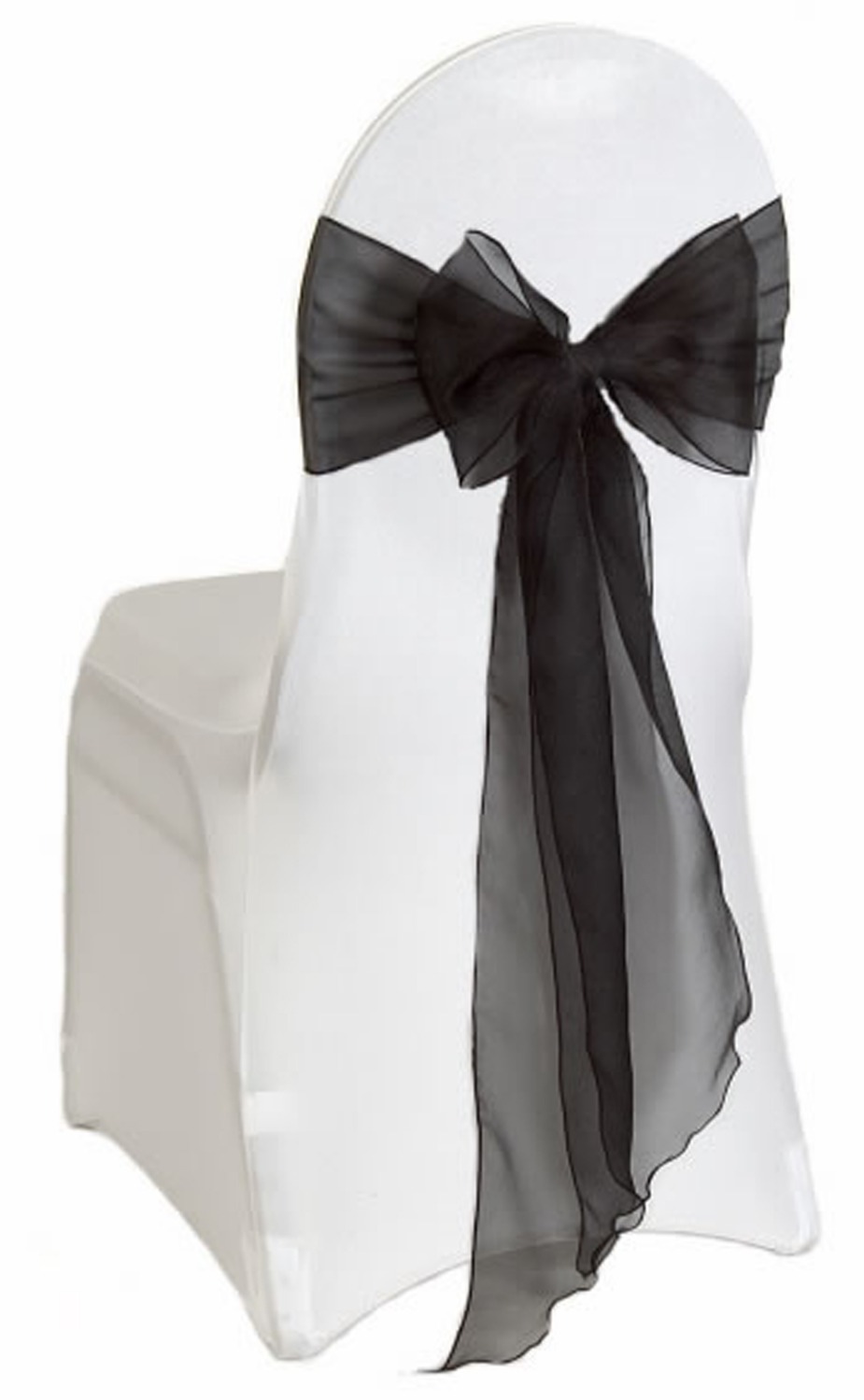 Chair Sash Organza - NEW CHAIR BOWS 50pcs/LOT Black Organza