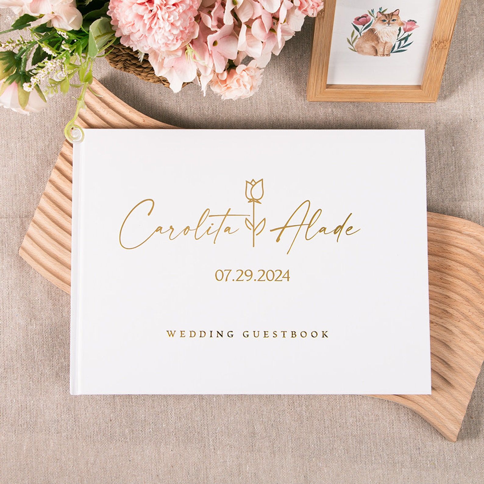 Personalized Guest Book - Custom Wedding Guestbook Personalized Guest Book