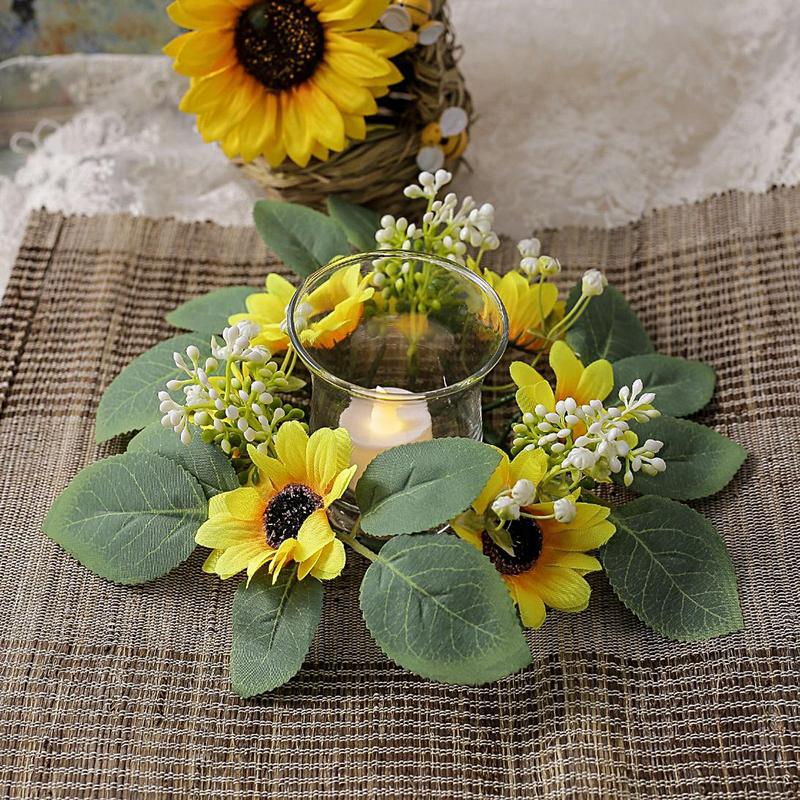 Artificial Sunflower Candle Ri - Unity Candle Set recension och pris