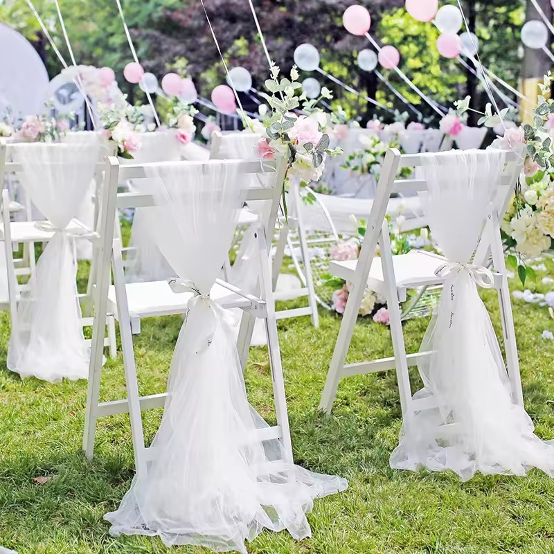 10m Wedding Decoration Tulle R - Chair Sash Organza recension och pris