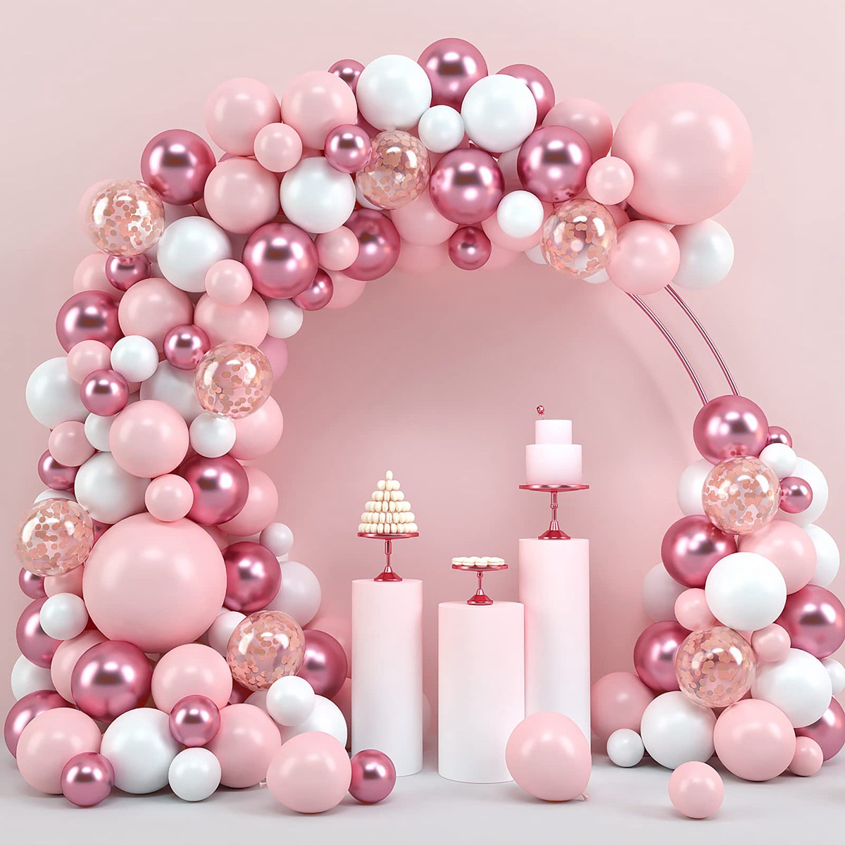 Pink Macaron Balloons Garland  - Wedding Day Supply Kit recension och pris