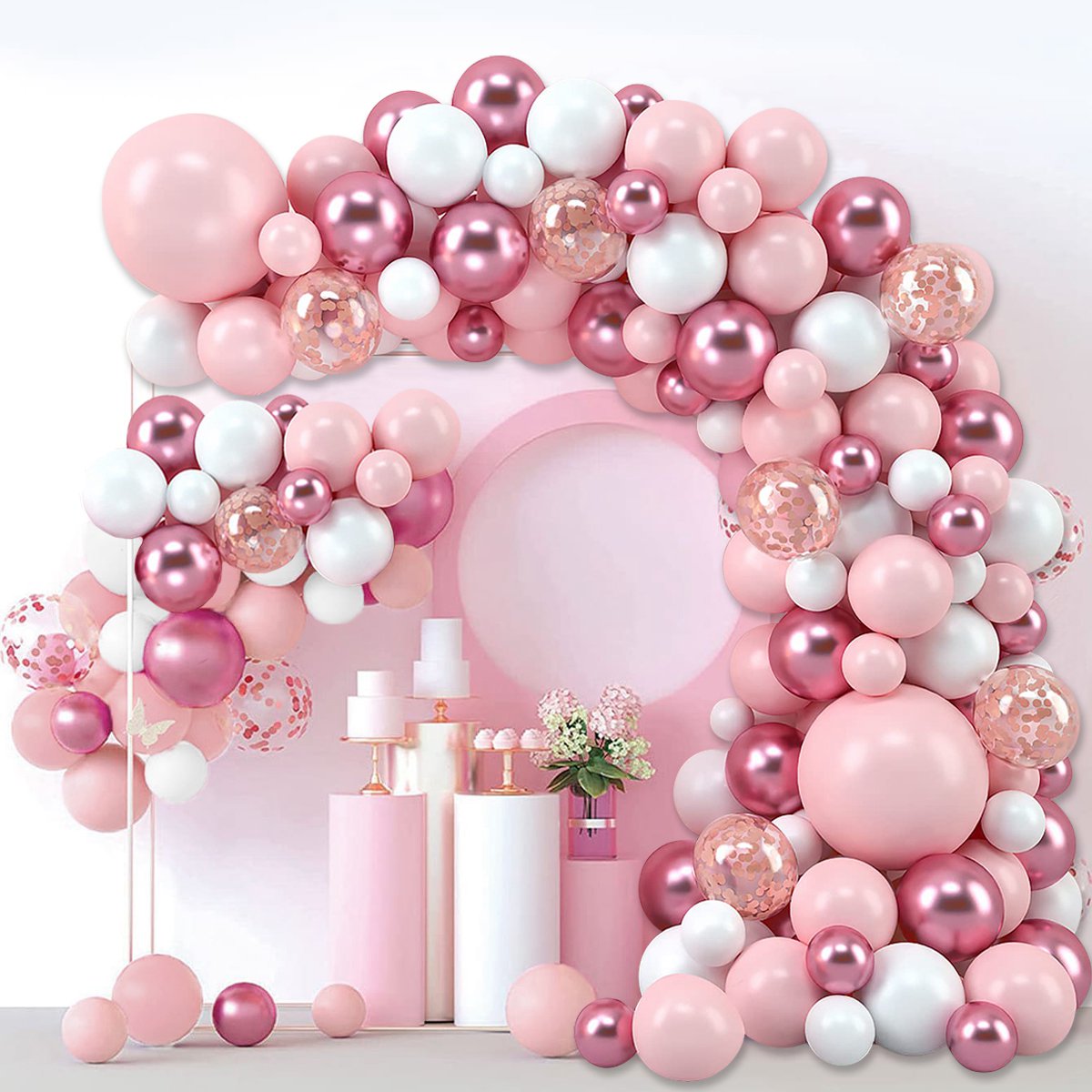 Pink Macaron Balloons Garland  - Wedding Day Supply Kit recension och pris