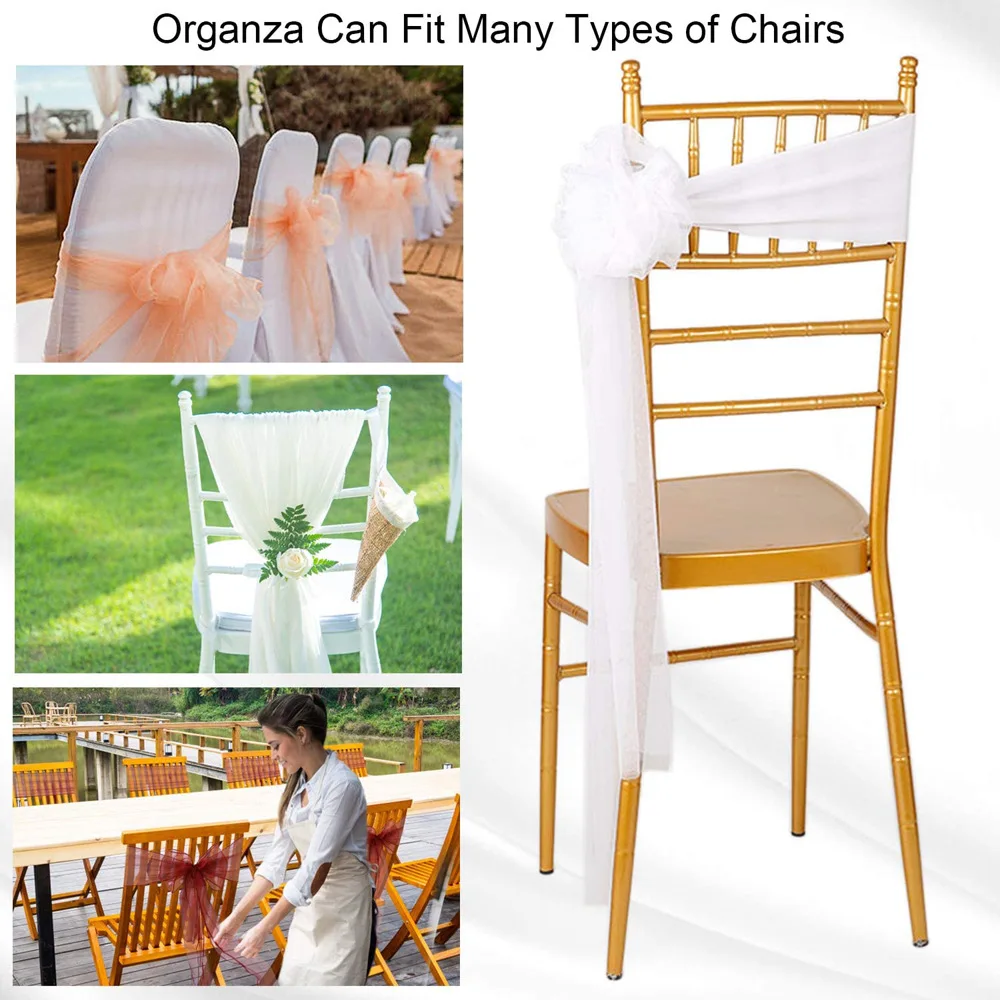 Wholesale 10/50 Pack Organza B - Chair Sash Organza recension och pris