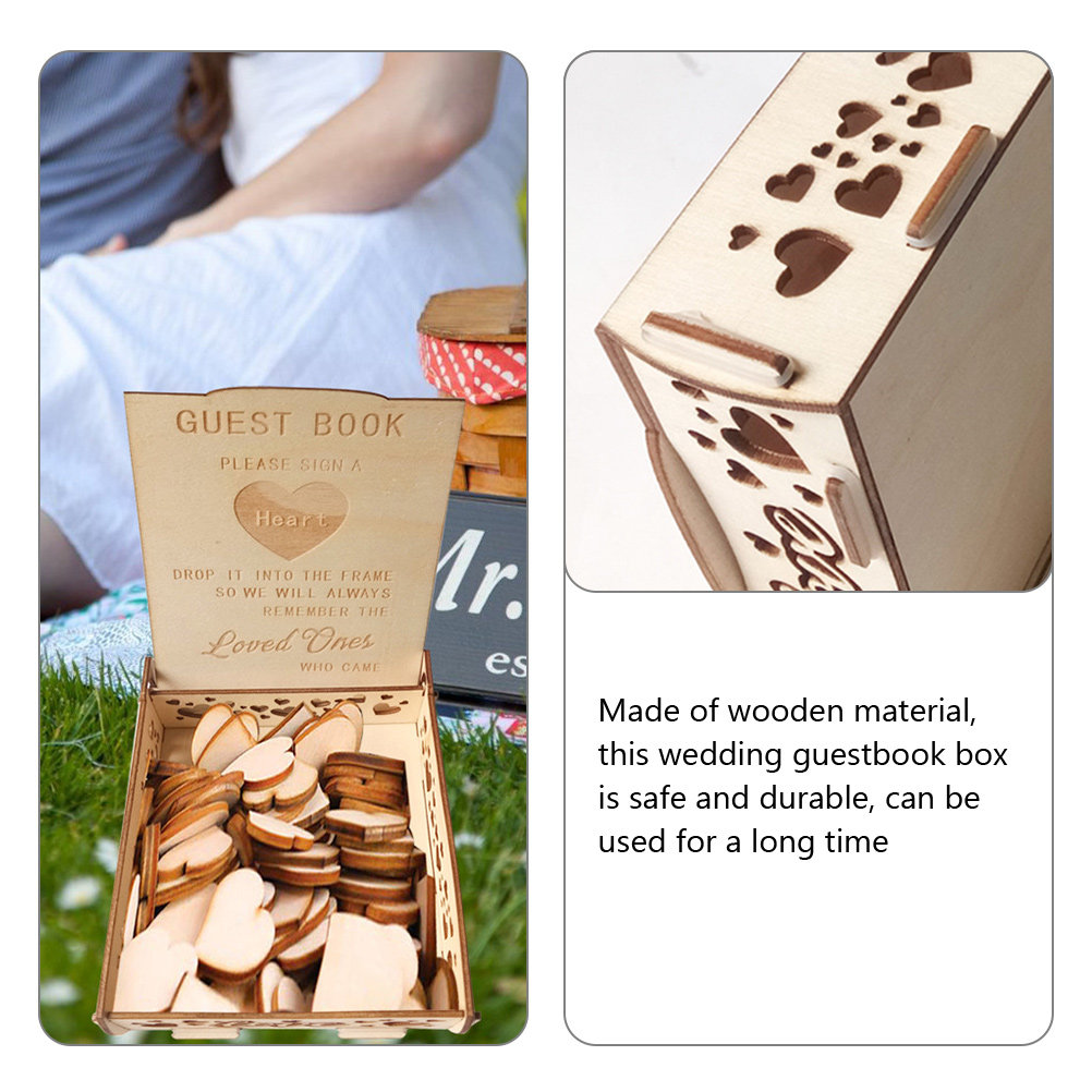 Wooden Wedding Guest Book Box  - Personalized Guest Book recension och pris