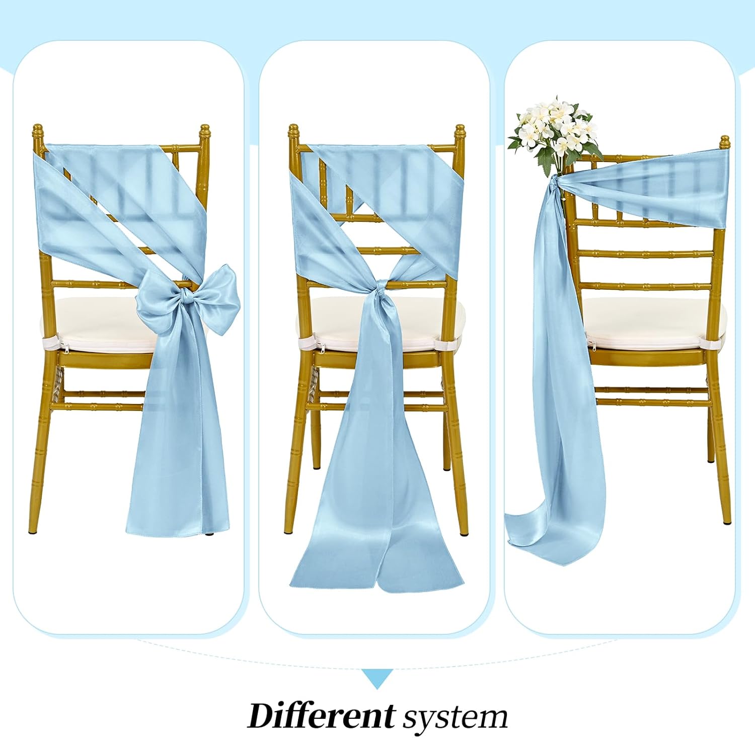 10/50 Pcs Satin Chair Sashes B - Chair Sash Organza recension och pris
