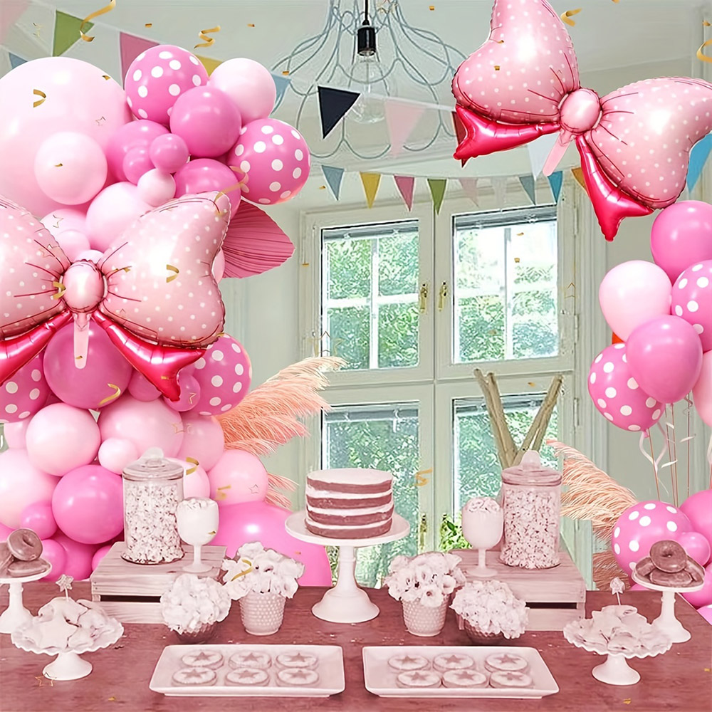 99pcs Pink Bow Minnie Foil Bal - Wedding Day Supply Kit recension och pris