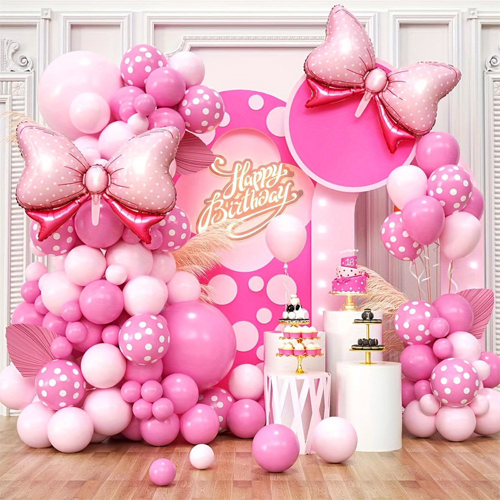 99pcs Pink Bow Minnie Foil Bal - Wedding Day Supply Kit recension och pris