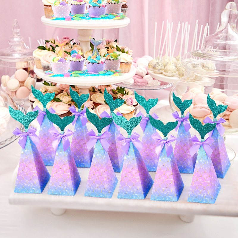 10Pcs Little Mermaid Candy Box - Wedding Supply.Box recension och pris