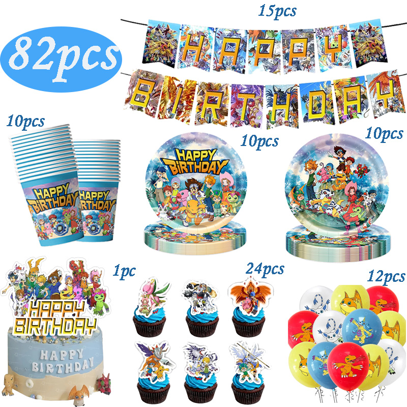 Digimon Themed Birthday Party  - Wedding Day Supply Kit recension och pris