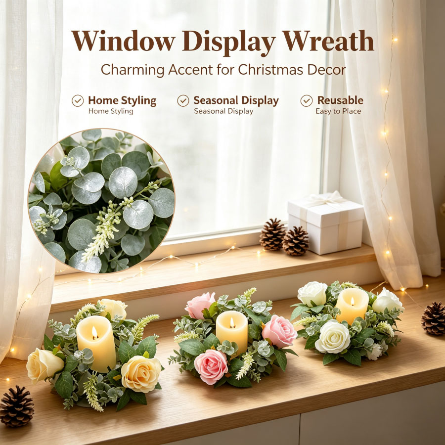 Artificial Rose Wreath Shaped  - Unity Candle Set recension och pris