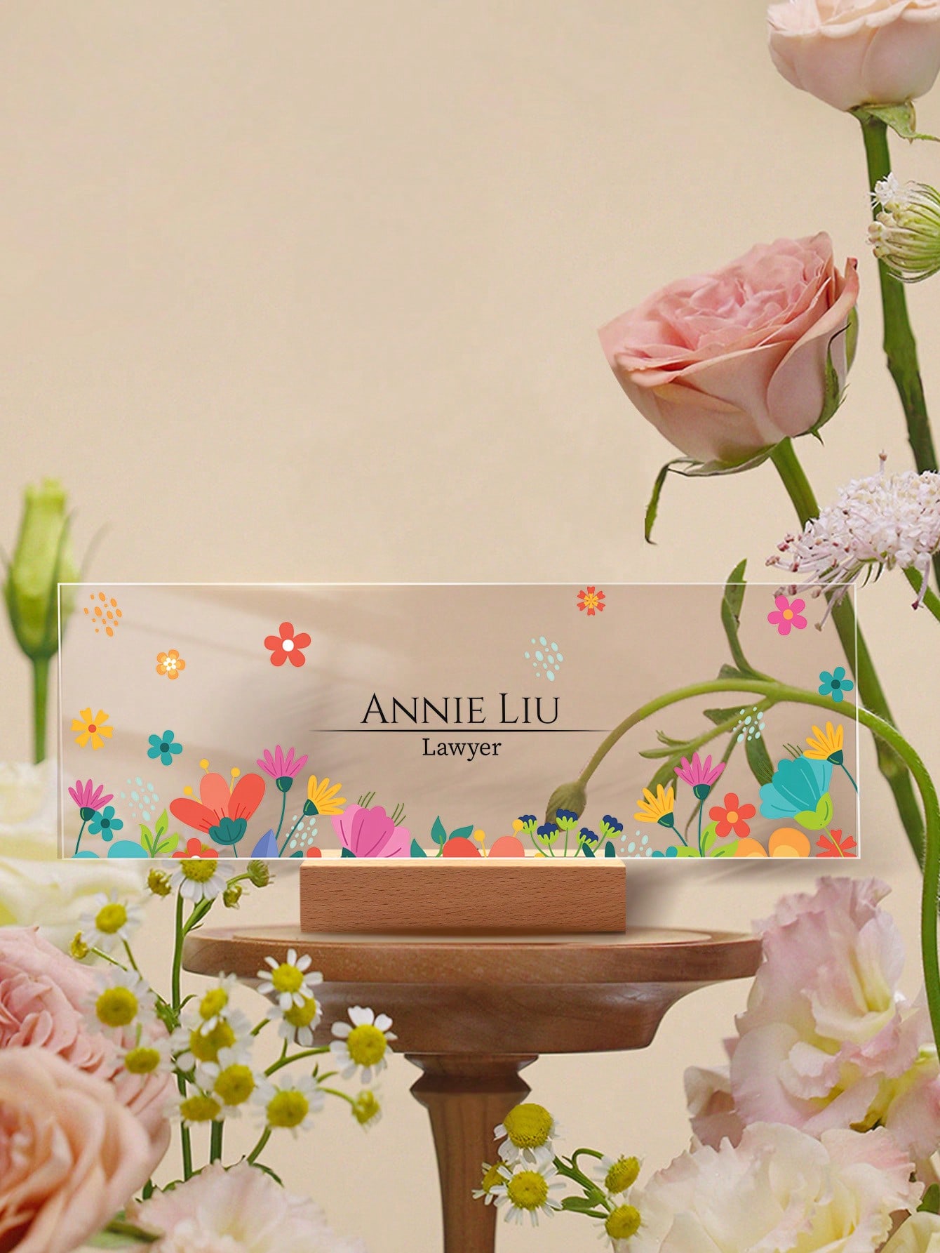 1pc Custom Acrylic Desk Namepl - Wedding Job recension och pris