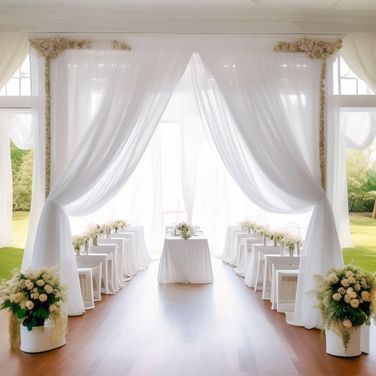 White Wedding Decoration Tulle - Chair Sash Organza recension och pris